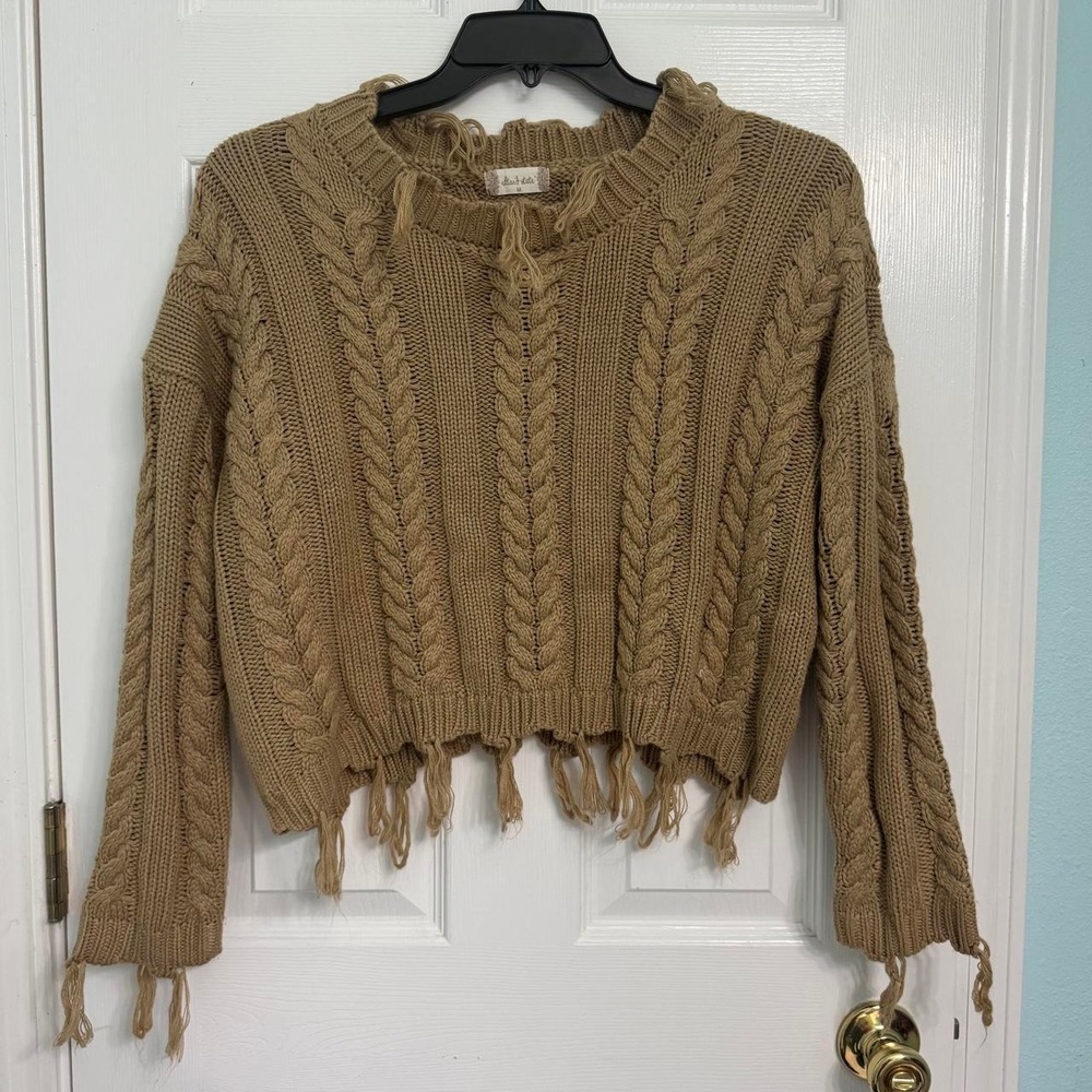 Altar'd State cable knit midriff sweater, size M